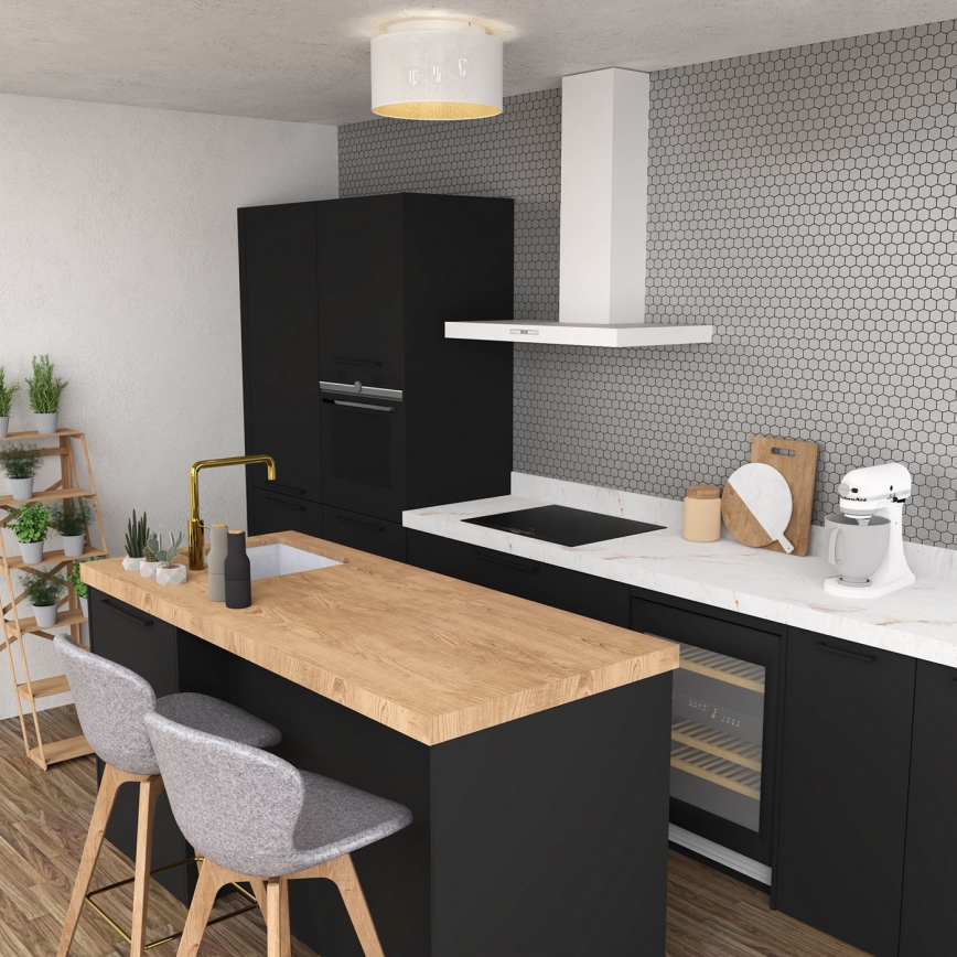 Nadgradni luster LOFT SHADE 3xE27/60W/230V bijela/zlatna