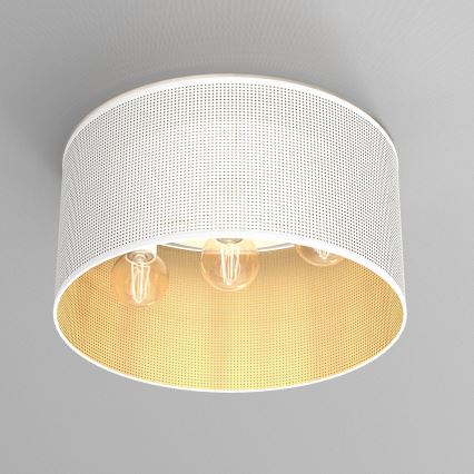 Nadgradni luster LOFT SHADE 3xE27/60W/230V bijela/zlatna