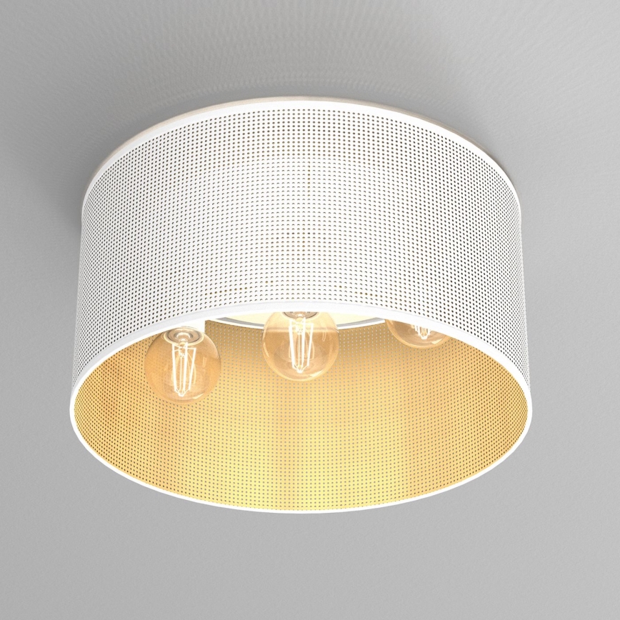 Nadgradni luster LOFT SHADE 3xE27/60W/230V bijela/zlatna