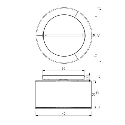 Nadgradni luster LOFT SHADE 3xE27/60W/230V bijela/zlatna