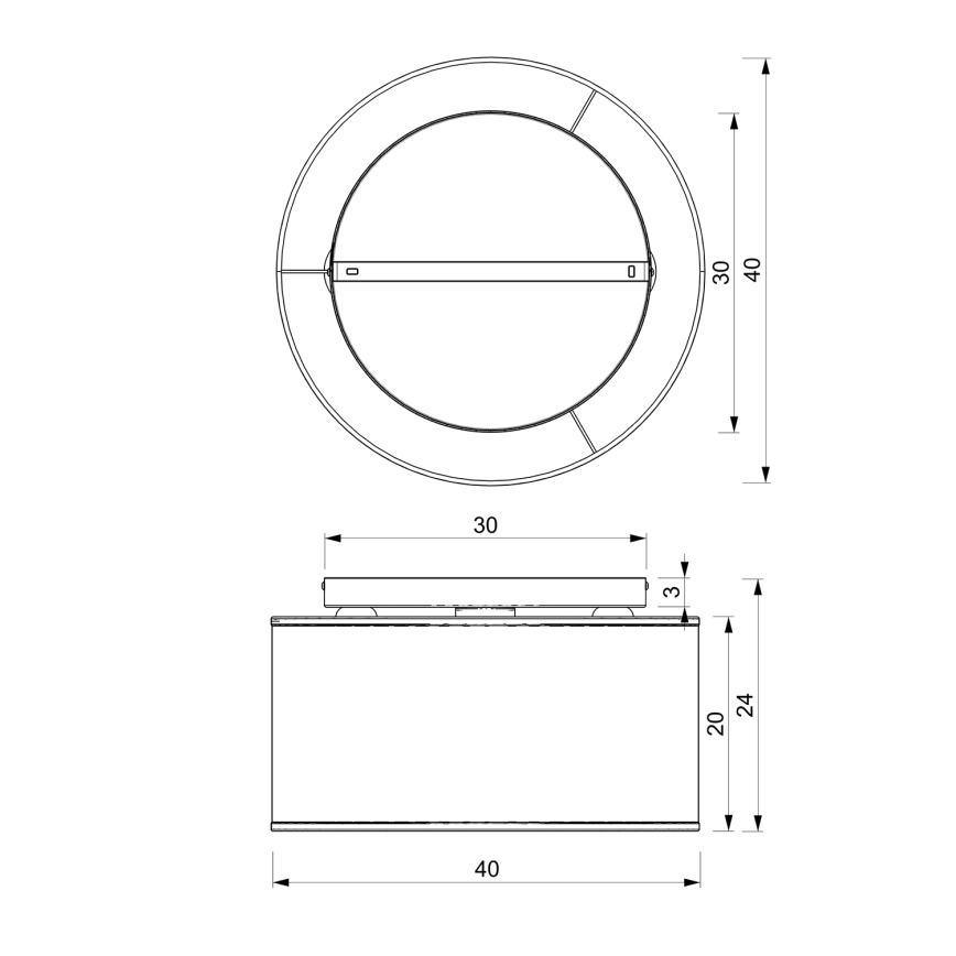 Nadgradni luster LOFT SHADE 3xE27/60W/230V bijela/zlatna