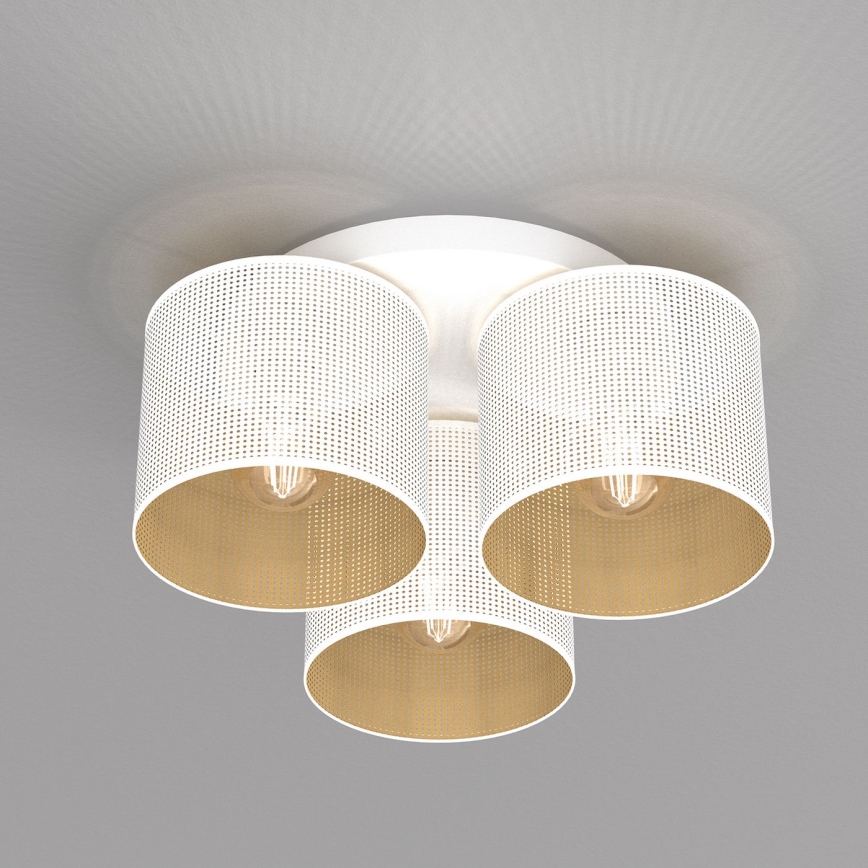 Nadgradni luster LOFT SHADE 3xE27/60W/230V bijela/zlatna