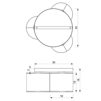 Nadgradni luster LOFT SHADE 3xE27/60W/230V bijela/zlatna