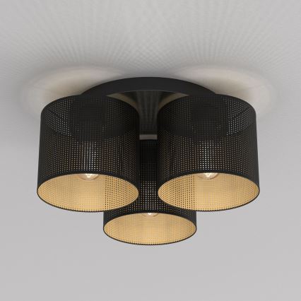 Nadgradni luster LOFT SHADE 3xE27/60W/230V crna/zlatna