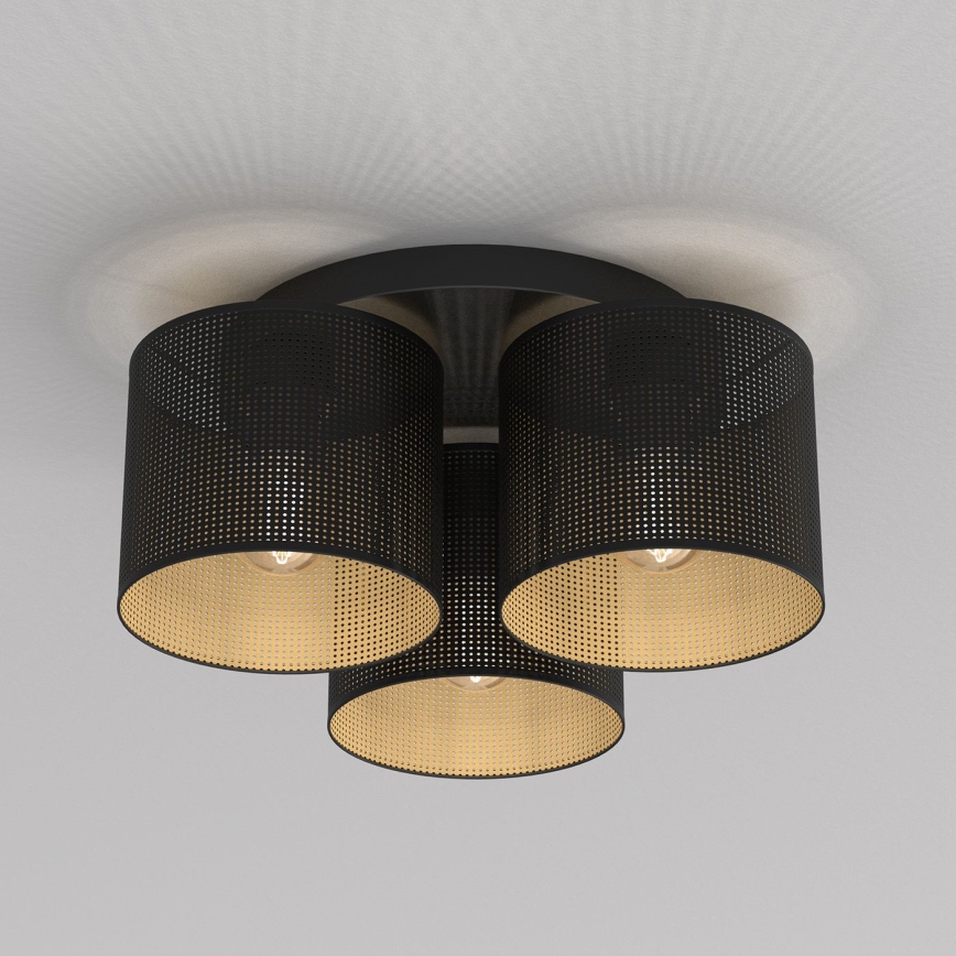 Nadgradni luster LOFT SHADE 3xE27/60W/230V crna/zlatna