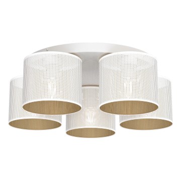 Nadgradni luster LOFT SHADE 5xE27/60W/230V bijela/zlatna
