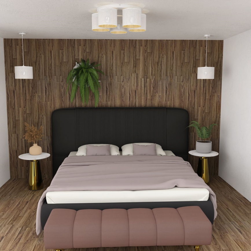 Nadgradni luster LOFT SHADE 5xE27/60W/230V bijela/zlatna