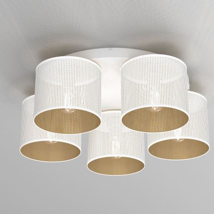 Nadgradni luster LOFT SHADE 5xE27/60W/230V bijela/zlatna