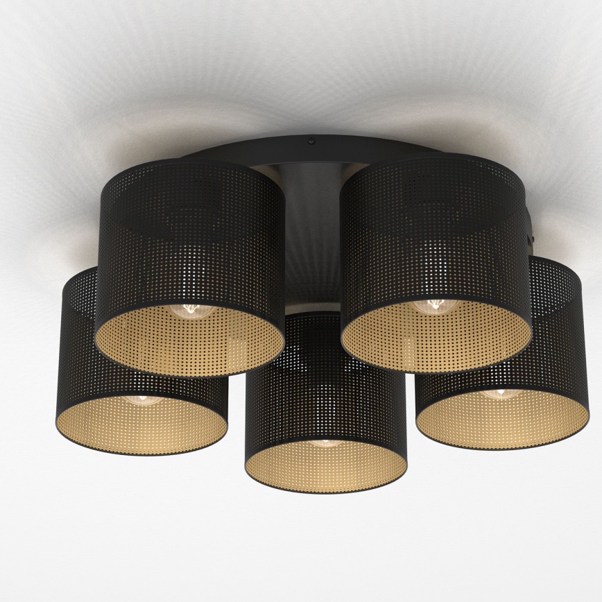 Nadgradni luster LOFT SHADE 5xE27/60W/230V crna/zlatna