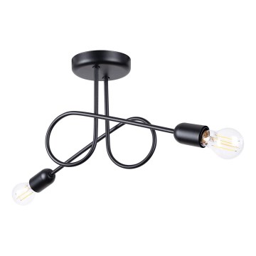 Nadgradni luster LOOP 2xE27/15W/230V crna