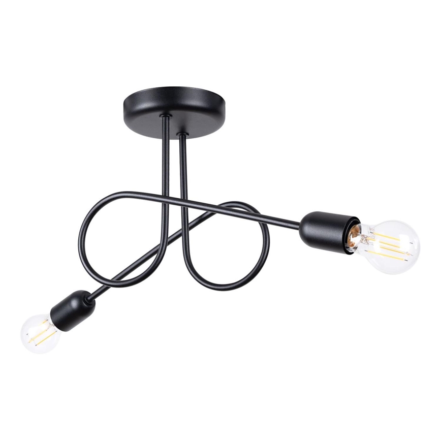 Nadgradni luster LOOP 2xE27/15W/230V crna