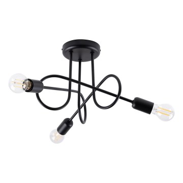 Nadgradni luster LOOP 3xE27/15W/230V crna