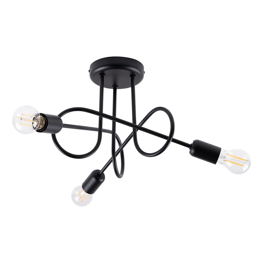 Nadgradni luster LOOP 3xE27/15W/230V crna