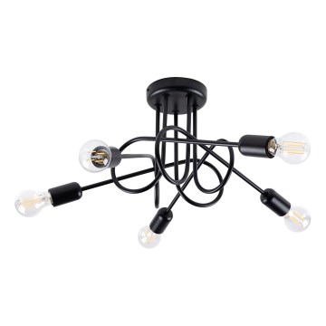 Nadgradni luster LOOP 5xE27/15W/230V crna