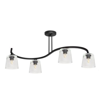 Nadgradni luster LUCEA 4xE27/15W/230V crna/prozirna