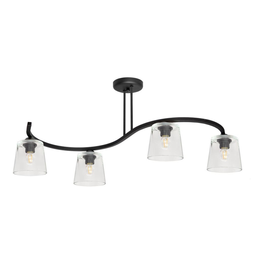 Nadgradni luster LUCEA 4xE27/15W/230V crna/prozirna