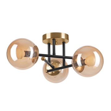 Nadgradni luster MALENA 3xE14/5W/230V zlatna/crna/dimna bež