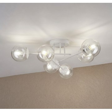 Nadgradni luster MALENA 6xE14/5W/230V bijela/prozirna