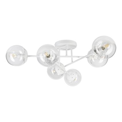 Nadgradni luster MALENA 6xE14/5W/230V bijela/prozirna