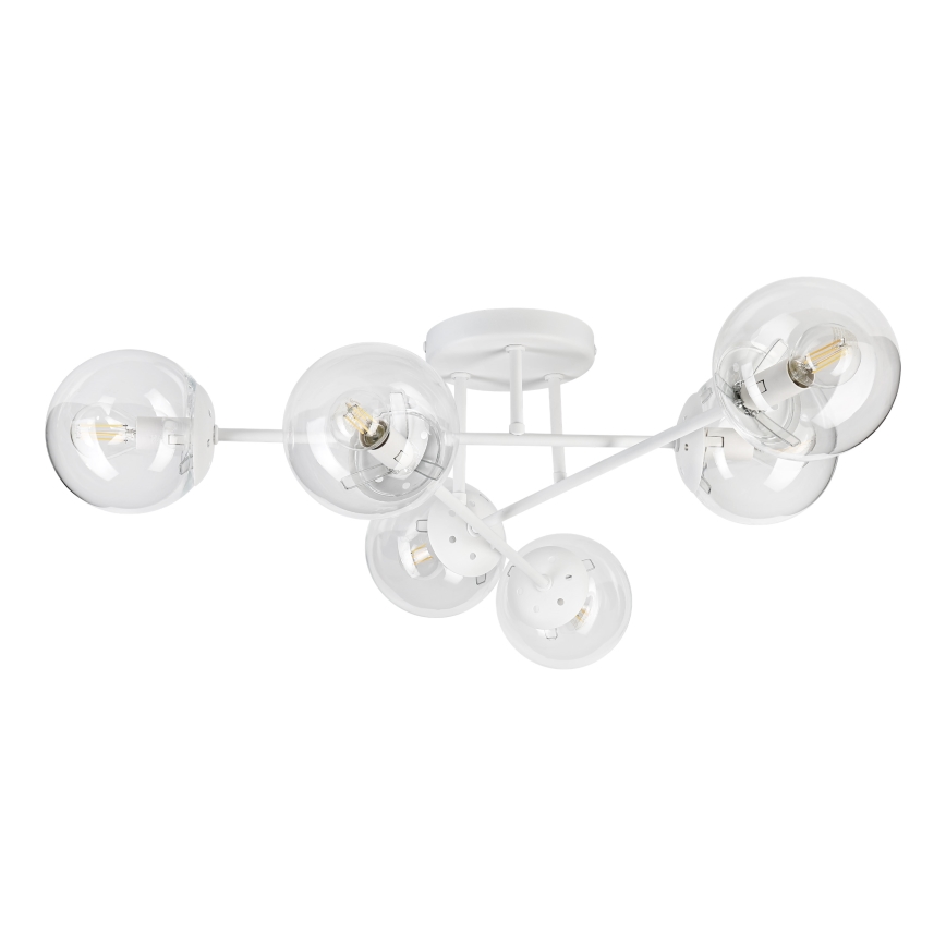 Nadgradni luster MALENA 6xE14/5W/230V bijela/prozirna