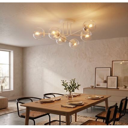 Nadgradni luster MALENA 6xE14/5W/230V bijela/prozirna