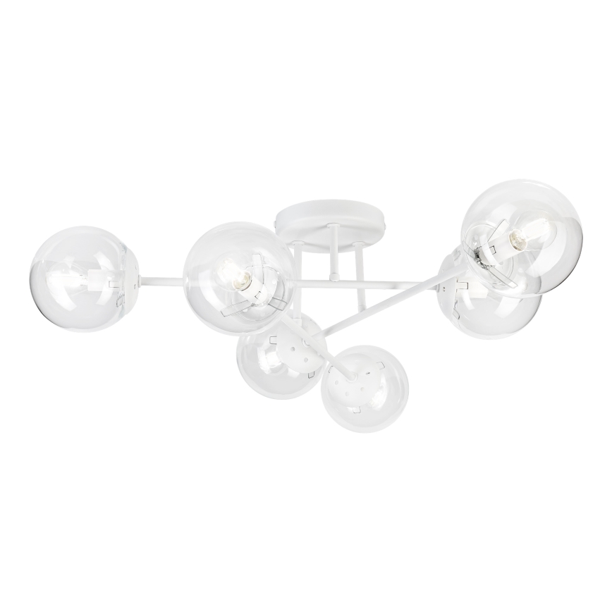 Nadgradni luster MALENA 6xE14/5W/230V bijela/prozirna