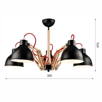 Nadgradni luster MARCELLO 5xE27/60W/230V bukva