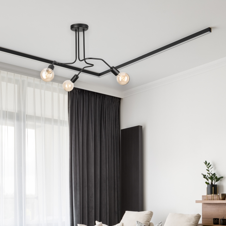 Nadgradni luster MATYLDA 3xE27/60W/230V crna