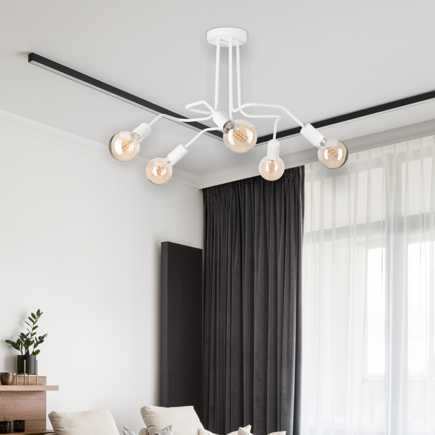 Nadgradni luster MATYLDA 5xE27/60W/230V bijela
