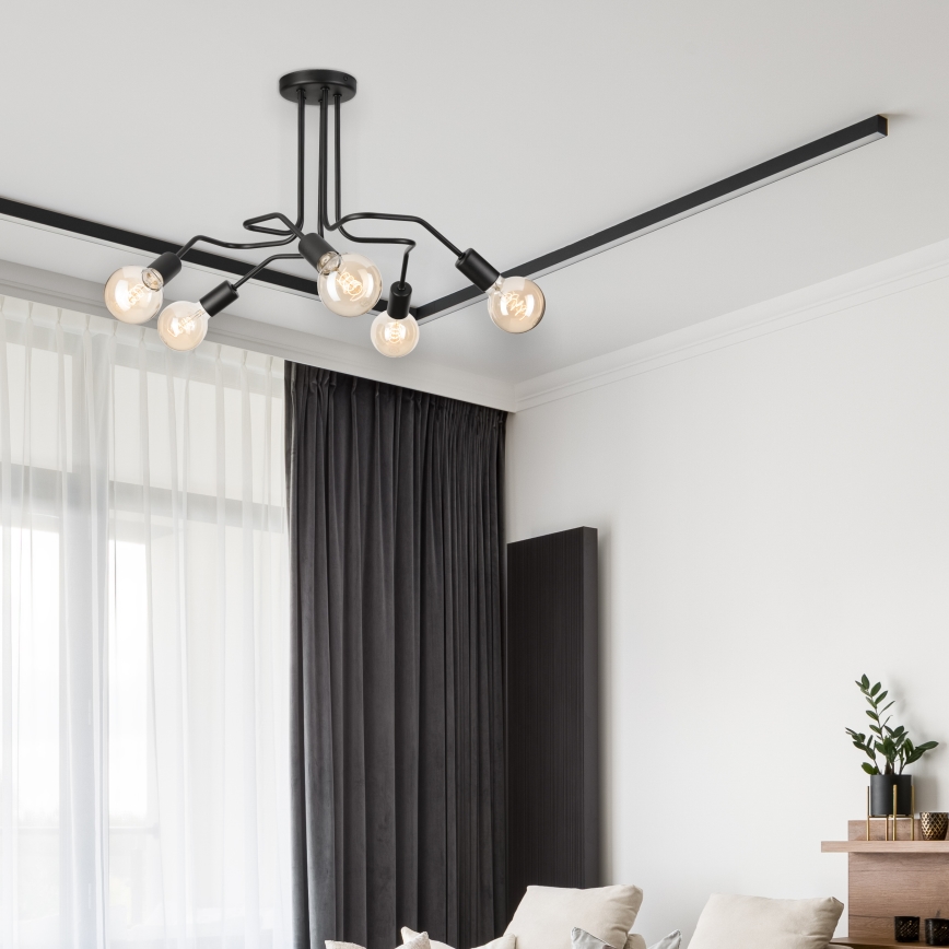 Nadgradni luster MATYLDA 5xE27/60W/230V crna