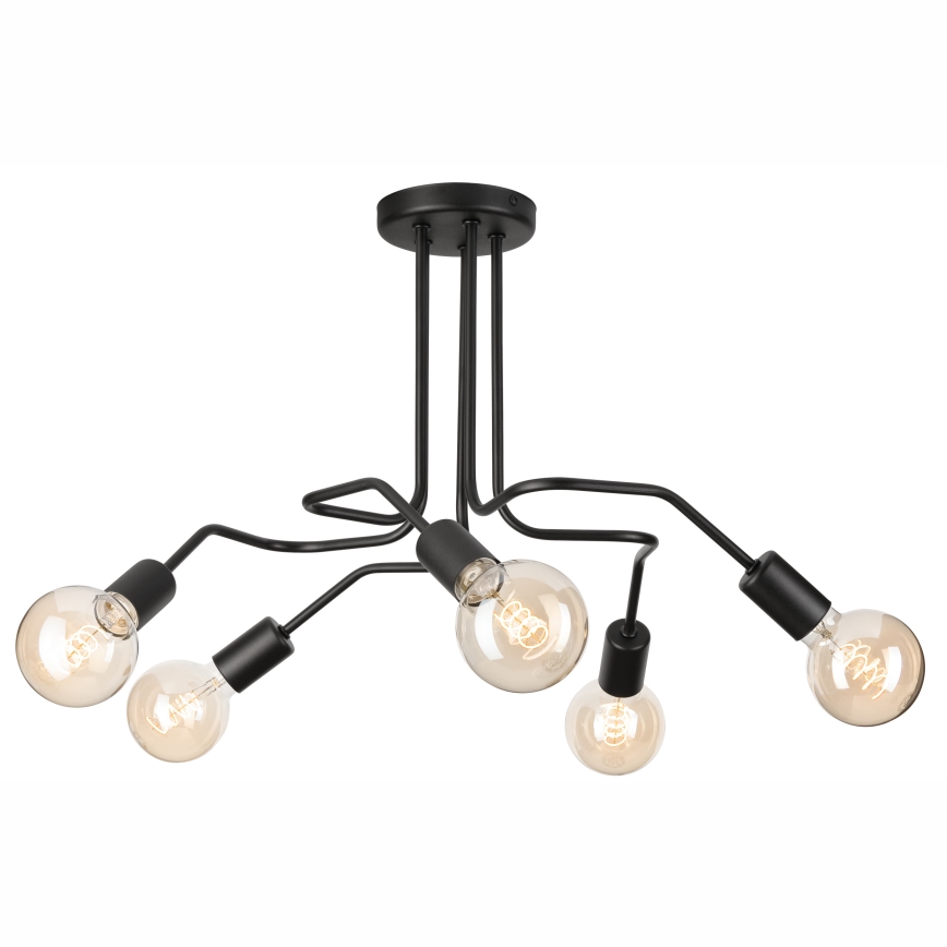 Nadgradni luster MATYLDA 5xE27/60W/230V crna
