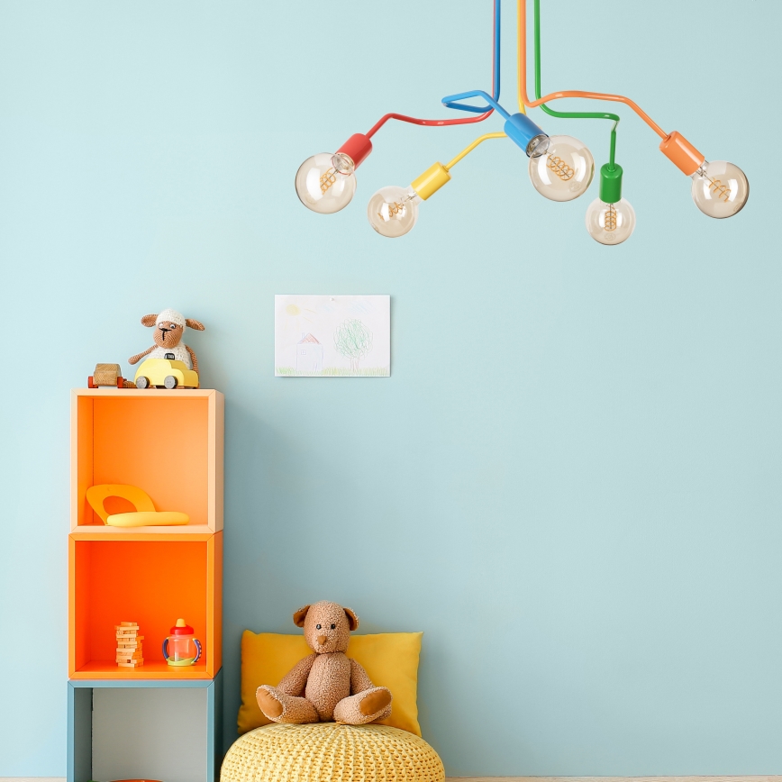 Nadgradni luster MATYLDA 5xE27/60W/230V šarena