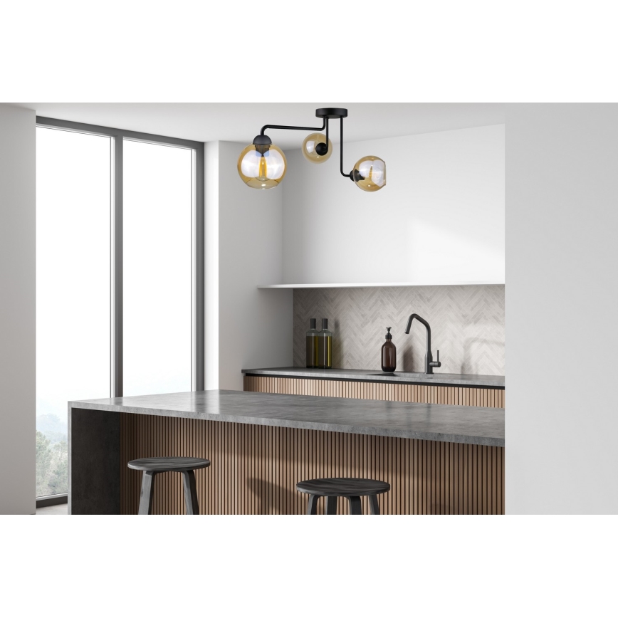 Nadgradni luster MONDE BLACK 3xE27/60W/230V