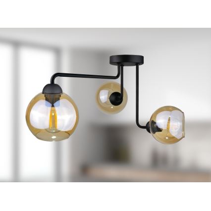 Nadgradni luster MONDE BLACK 3xE27/60W/230V