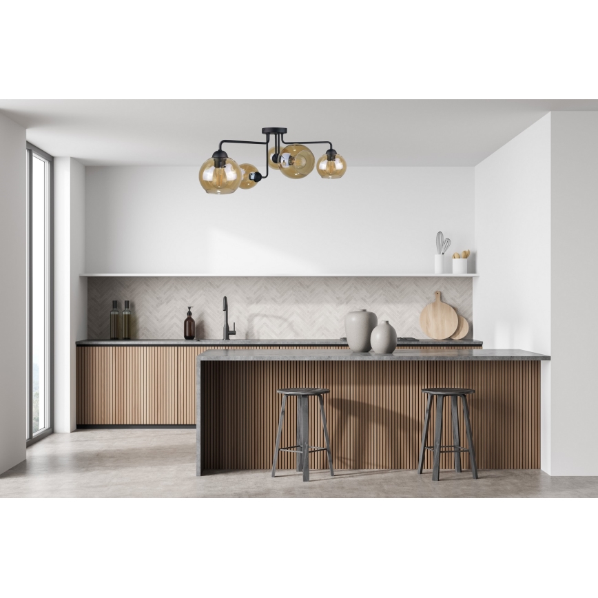 Nadgradni luster MONDE BLACK 5xE27/60W/230V