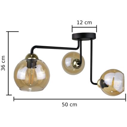 Nadgradni luster MONDE GOLD 3xE27/60W/230V