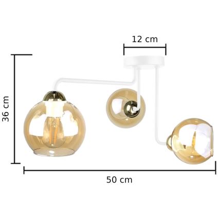Nadgradni luster MONDE WHITE 3xE27/60W/230V