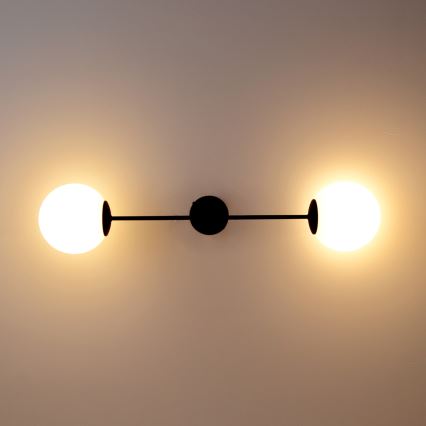 Nadgradni luster MOON 2xE27/15W/230V crna