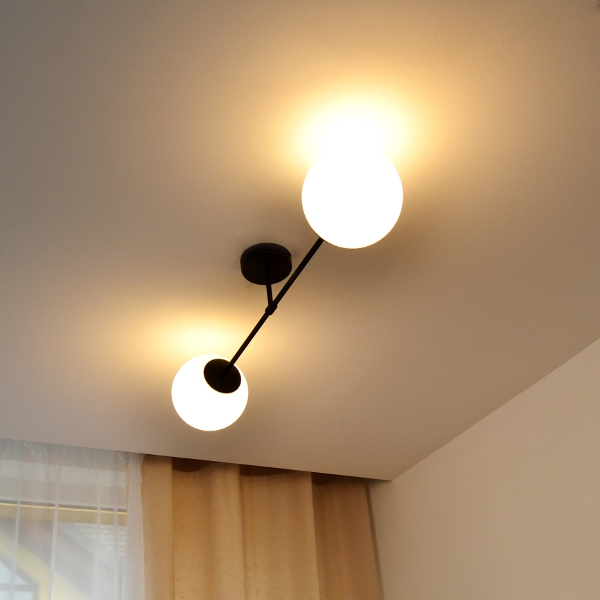 Nadgradni luster MOON 2xE27/15W/230V crna