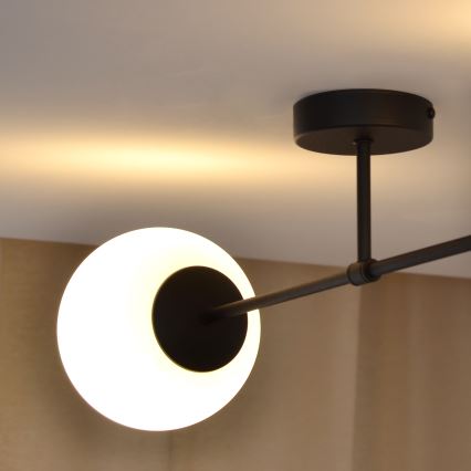 Nadgradni luster MOON 2xE27/15W/230V crna