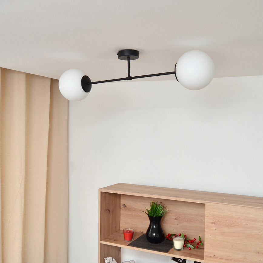 Nadgradni luster MOON 2xE27/15W/230V crna