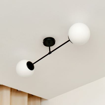 Nadgradni luster MOON 2xE27/15W/230V crna