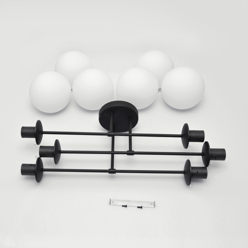 Nadgradni luster MOON 6xE27/15W/230V crna