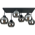 Nadgradni luster NESSA 6xE27/60W/230V crna/dimna crna