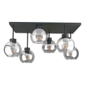 Nadgradni luster NESSA 6xE27/60W/230V crna/prozirna