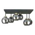 Nadgradni luster NESSA 6xE27/60W/230V crna/zlatna/dimna crna