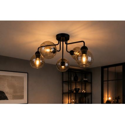 Nadgradni luster OSMO 5xE27/60W/230V crna