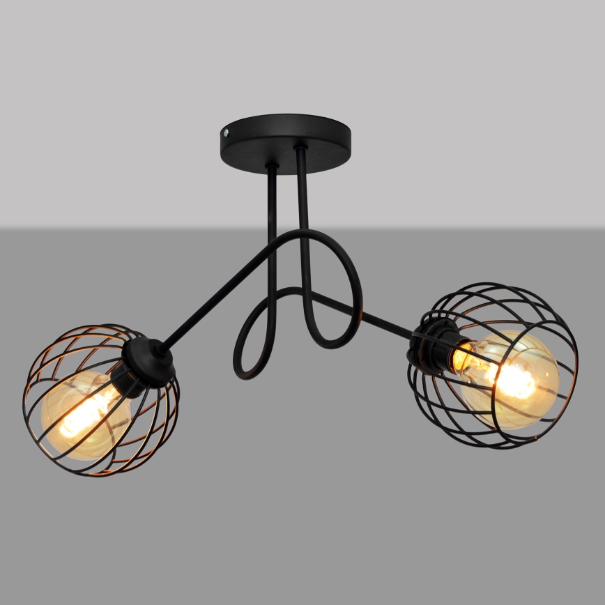 Nadgradni luster OXFORD 2xE27/15W/230V crna