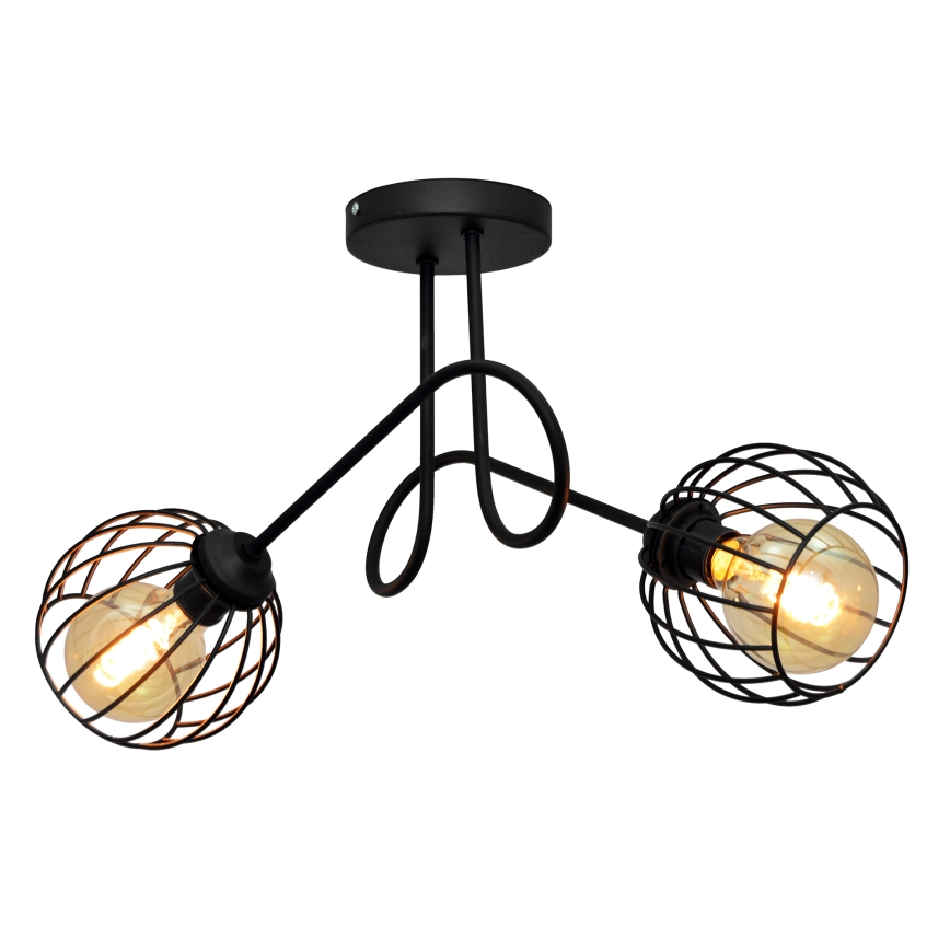 Nadgradni luster OXFORD 2xE27/15W/230V crna