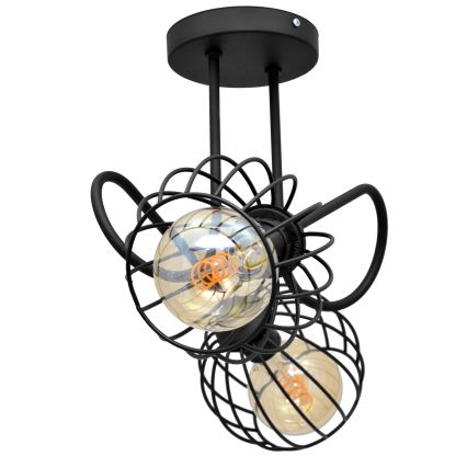 Nadgradni luster OXFORD 2xE27/15W/230V crna